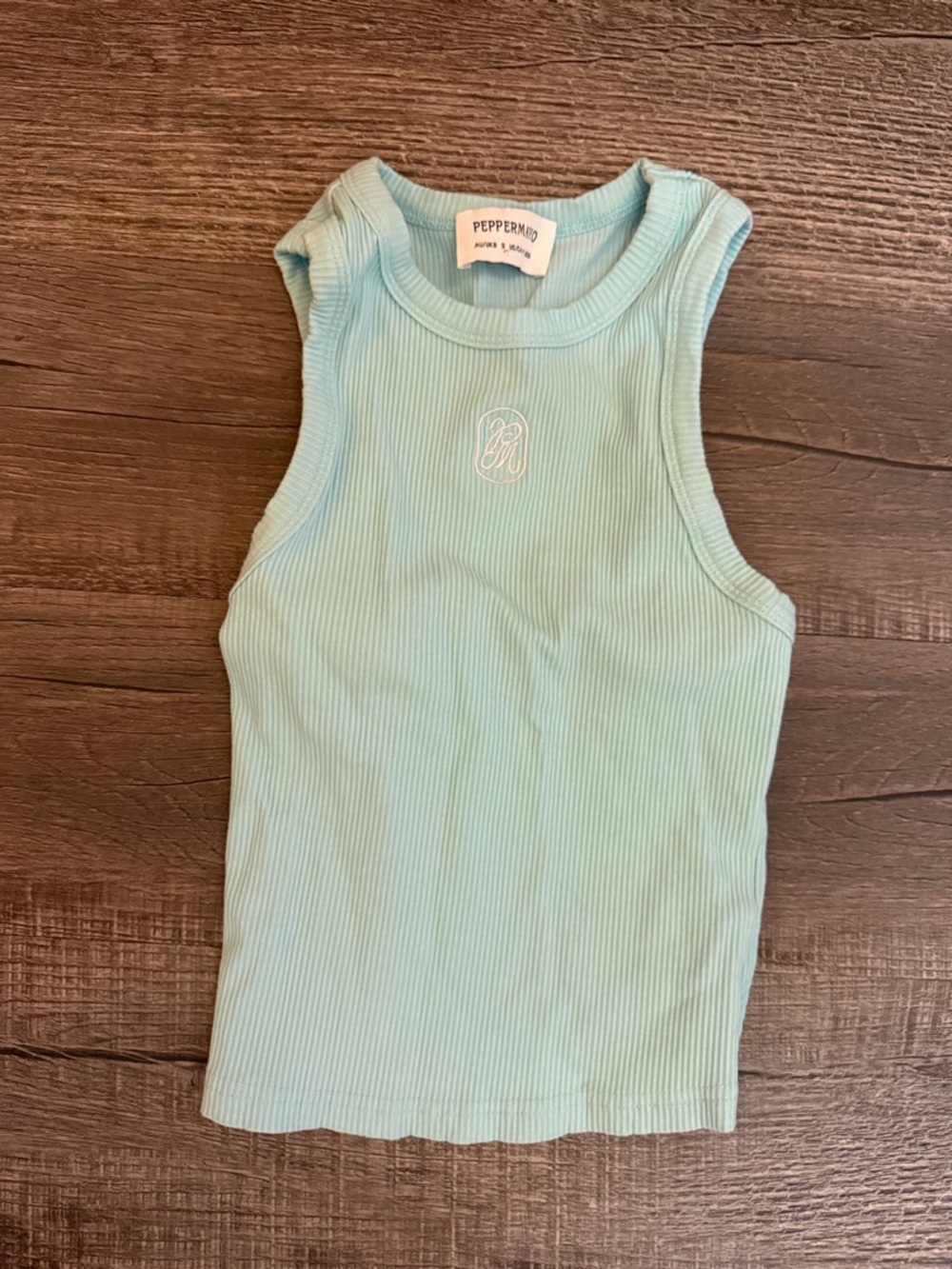 Peppermayo Light Mint Ribbed Girls' Tank Top